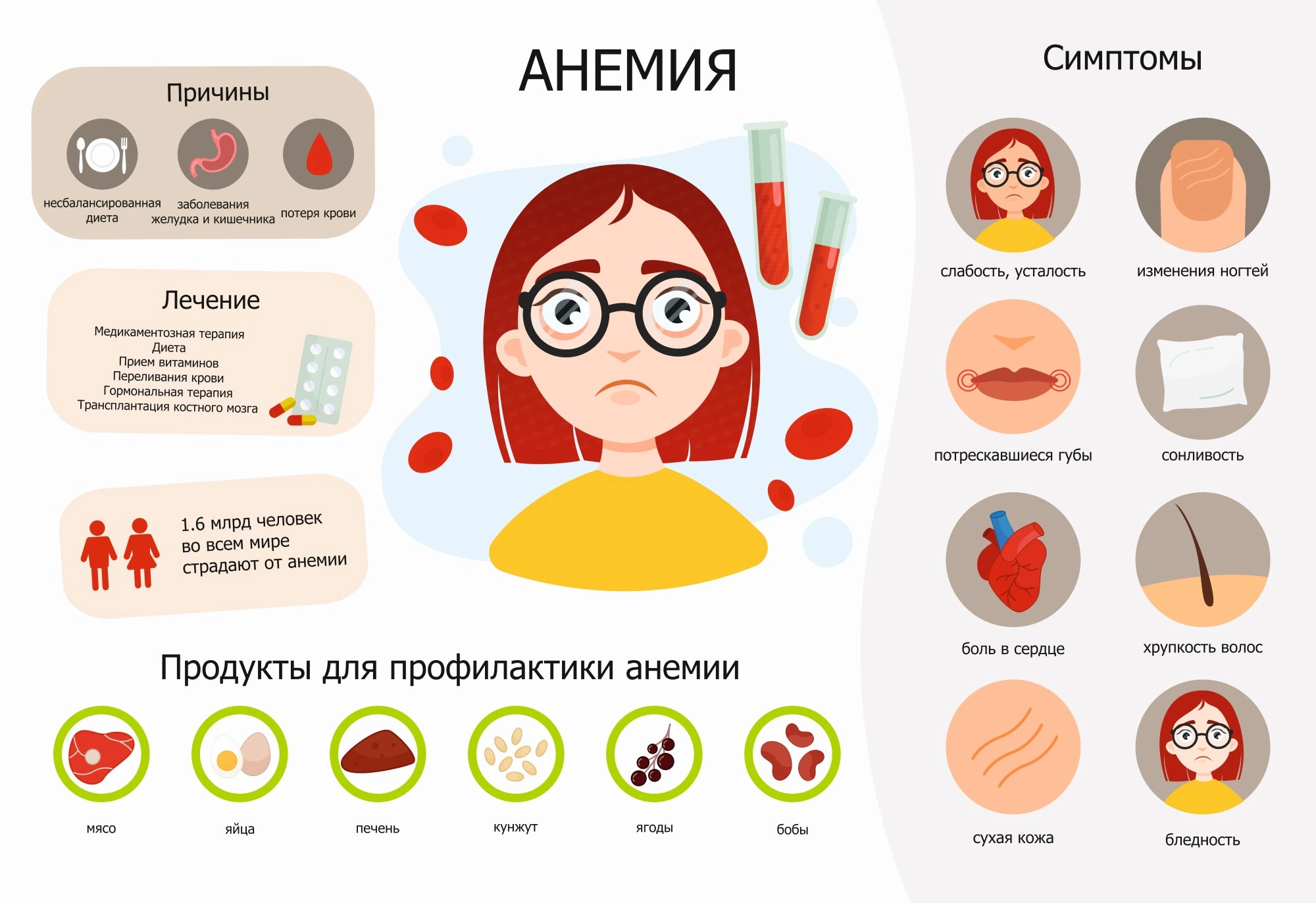 Почему у женщин низкий гемоглобин в крови: основные причины