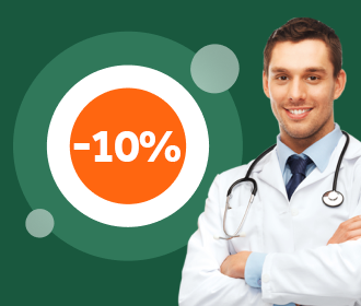 Скидка 10% при записи через сайт и личный кабинет